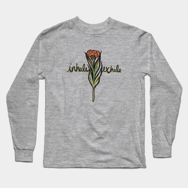 Inhale Exhale Long Sleeve T-Shirt by bubbsnugg